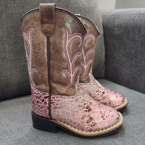 Toddler Girl Pink Cowboy Boots Size 5